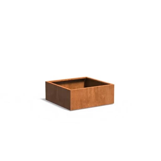 Bac carré en acier corten 100 x 100 x 40/60/80/100 cm