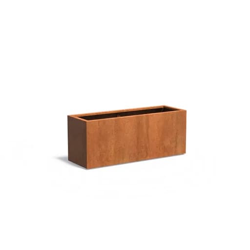 Bac rectangulaire en acier corten - 150 x 50 x 60 cm