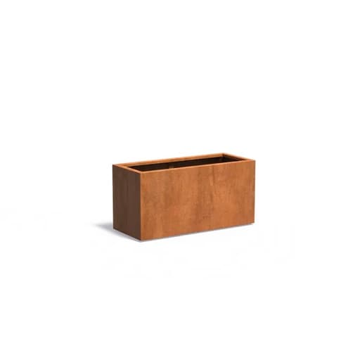 Bac rectangulaire en acier corten - 120 x 50 x 60 cm