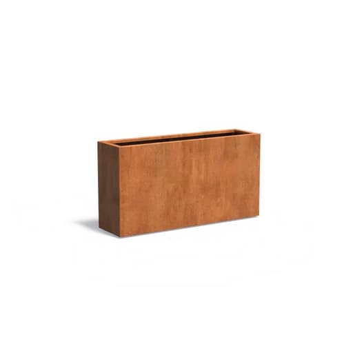 Bac rectangulaire en acier corten - 150 x 40 x 80 cm