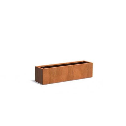 Bac rectangulaire en acier corten - 150 x 40 x 40 cm