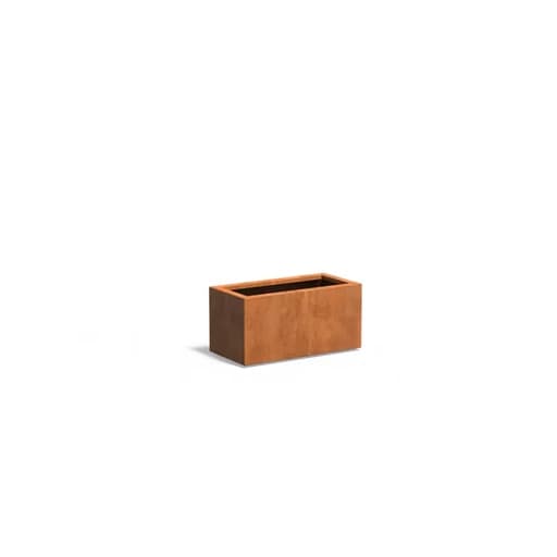 Bac rectangulaire en acier corten - 80 x 40 x 40 cm