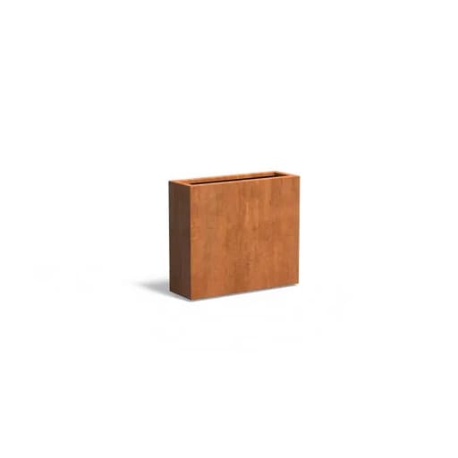 Bac rectangulaire en acier corten -  90 x 30 x 80 cm
