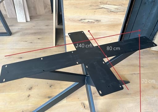 Pied de table 140 x 70 x 80 cm profil arraignée