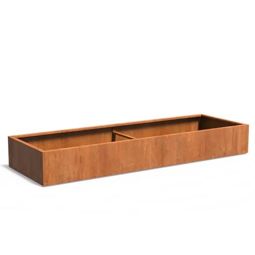 Bac rectangulaire en acier corten - 300 x 100x 40/60/80 cm