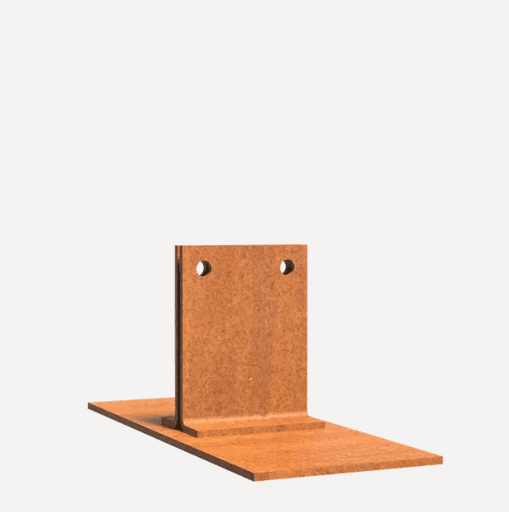 Pied de fixation pour bordure en acier corten