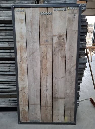 Porte 190 x 90 cm planche d'échafaudage avec cerclage métal