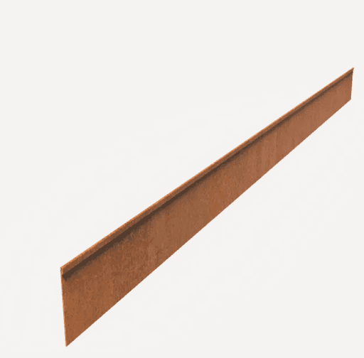 Bordure de jardin en acier corten 2.3m BORD SUPERIEUR APLATI